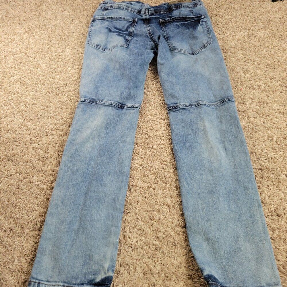 Grindhouse Jeans Mens 32x31 Distressed Grunge Dark Wash Stretch - Picture 5 of 7